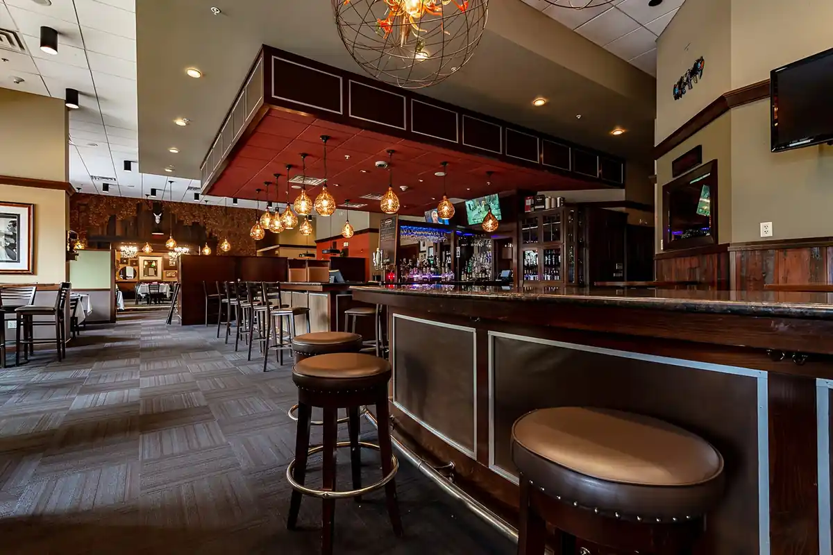 The bar and stools at CHAR Grillhouse