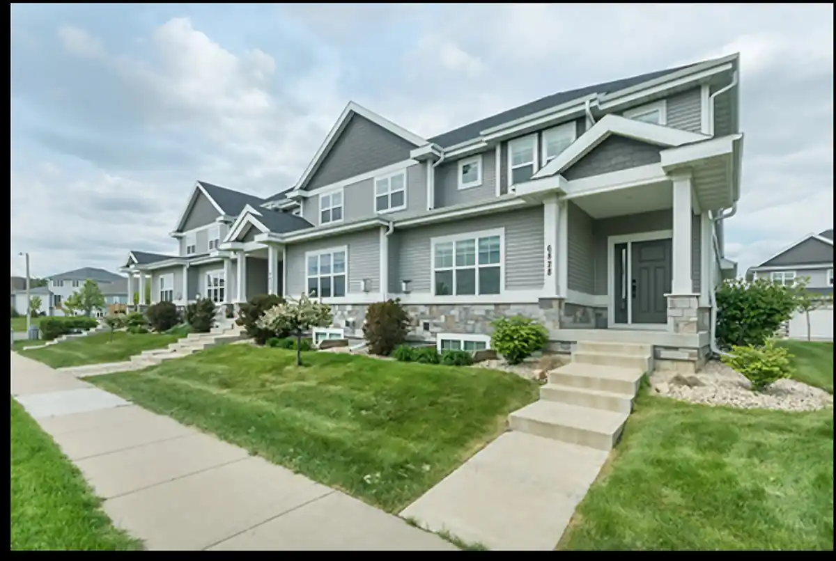 Redspire townhomes from the front walk