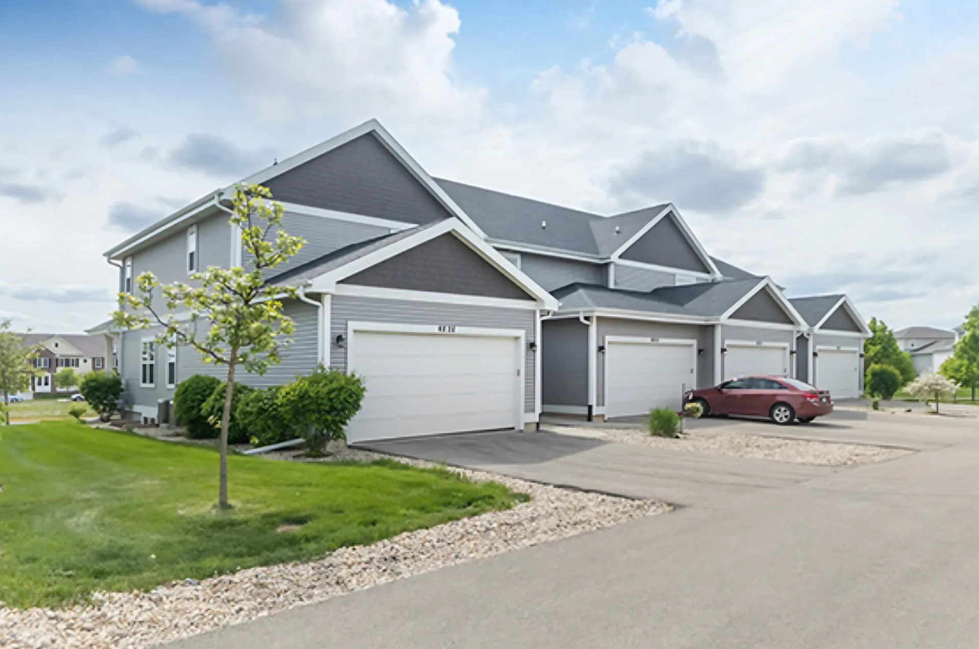 A row of Redspire townhomes in DeForest
