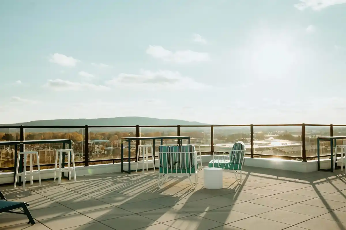 Rooftop at golden hour, bantr wausau